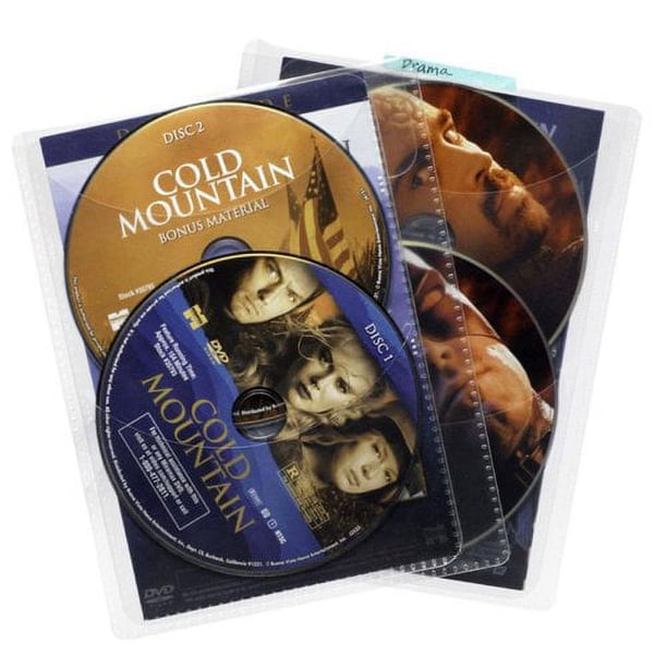 Atlantic Double Plastic Sleeves for CDs, DVDs, Blu-rays - Holds