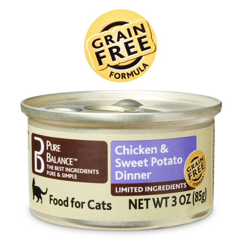 Pure Balance Chicken Sweet Potato Dinner Pate Wet Cat Food GF 3 oz Can Walmart