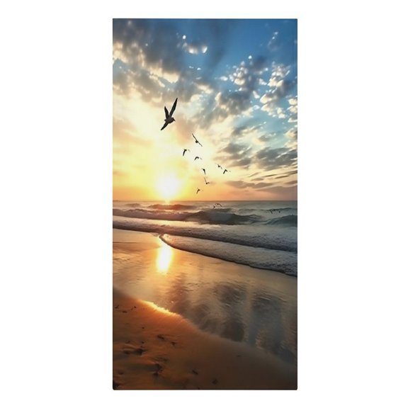 RKSupls Birds Sunset Beach Matte Microfiber Beach Towel Absorbent Compact Towels for Swimming Pool Beach Travel Things for Vacation Essentials Adult Gift,61.4×30.3Inch