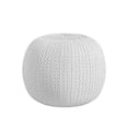 thumbnail image 1 of Urban Shop Pouf Rond en Tricot - Coton Tissé à la Main, Ivoire, 1 of 2
