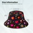thumbnail image 2 of Kll Geometric Hearts Bucket Hat for Women Men Packable Travel Beach Sun Hat Outdoor Rave Accessories Reflective Fisherman Cap, 2 of 6