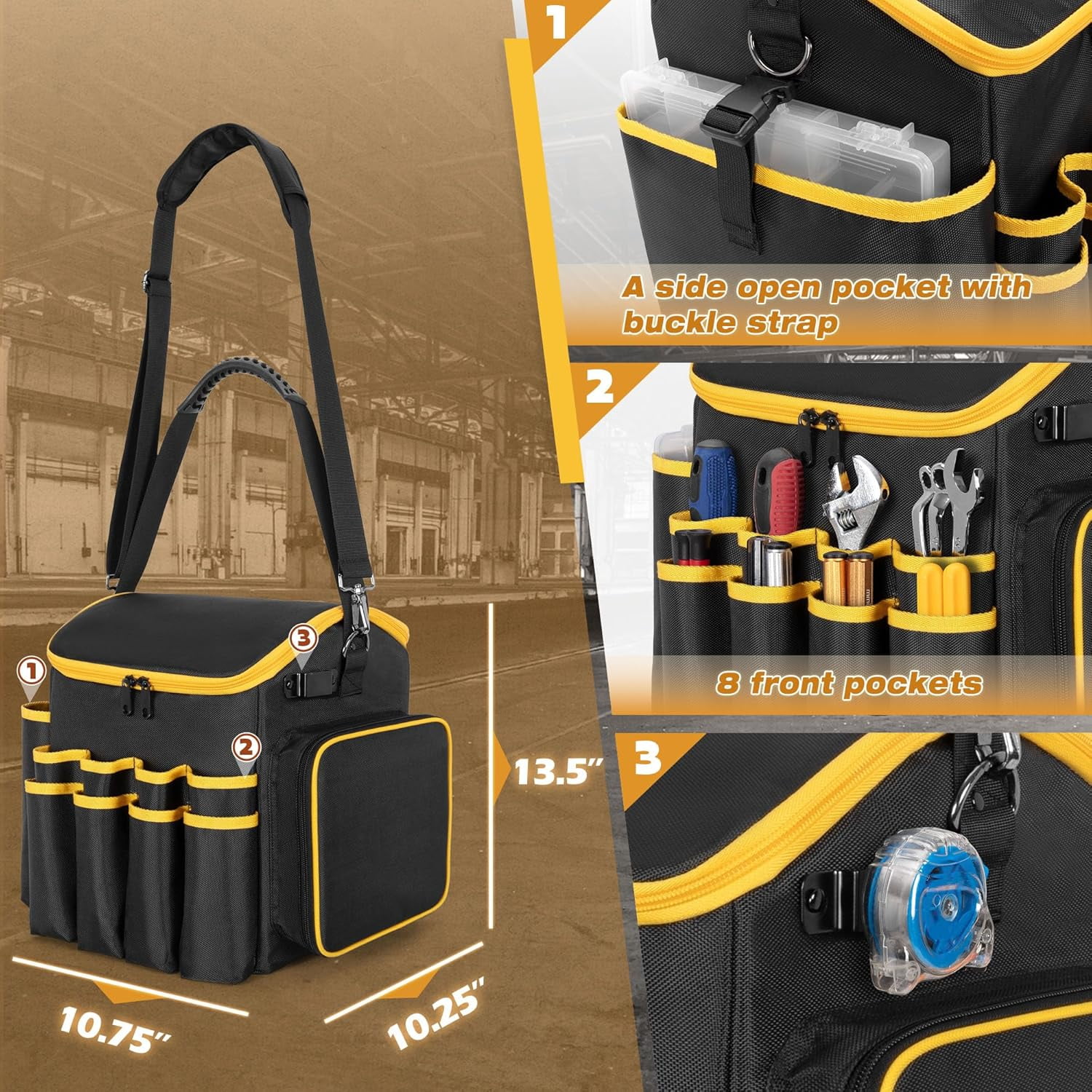 Husky 16 in. Pro Tool Backpack, Black - Walmart.com