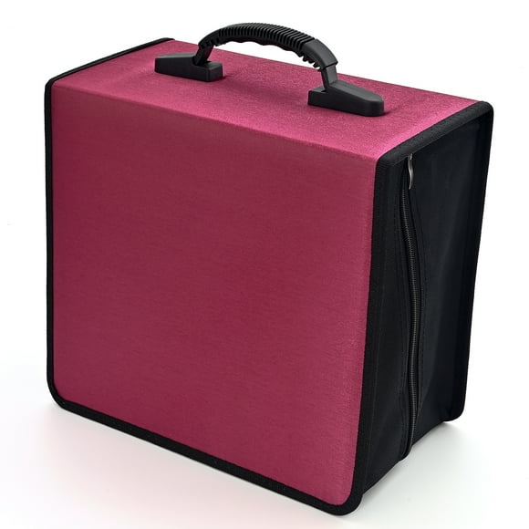 432 Capacity CD Case, Heavy Duty Nylon Red DVD Case Bag Holder Organizer Binder