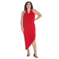 thumbnail image 4 of Plus Size Cowl Neck Asymmetrical Halter Dress, 4 of 9