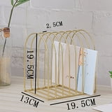 Leott Bedside Bookshelf Storage Rack Gold, Magazine Holder 7 Slot Desk ...