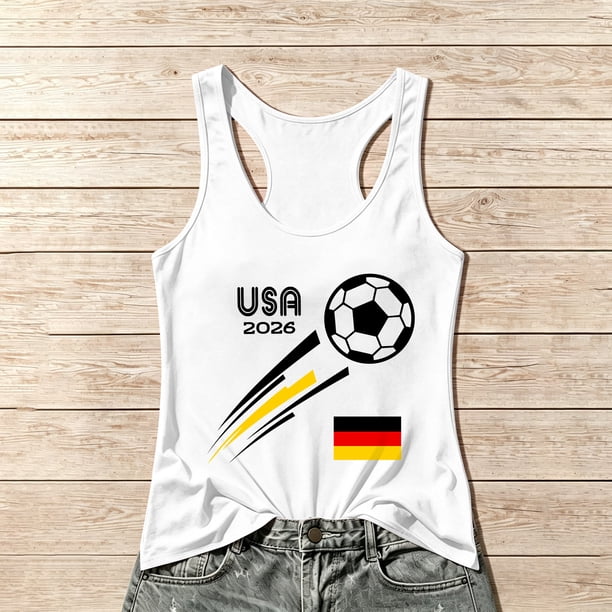Women's Football Graphic Tank Tops, Women's Sleeveless Running Tank Top, Breathable Lightweight Sports Vest for Workout, Gym, Yoga, Training for Soccer Tournament 2026 White Size: XL