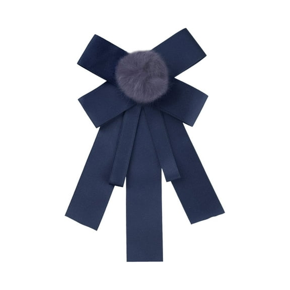 INSPIRE CHIC Women's Pretied Pin Closure Pom Poms Solid Color Bow Tie