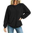 thumbnail image 3 of Hvyesh Crew Neck Sweashirt for Women Long Sleeve Corduroy Pullover Casual Solid Color Sports Sweashirts, 3 of 6