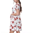 thumbnail image 2 of Naloa Cartoon Lobsters Print Womens Summer A-Line Dress with Pockets,Short Sleeve Dresses,Flowy Beach Swing Dress for Vacation Travel, 2 of 6