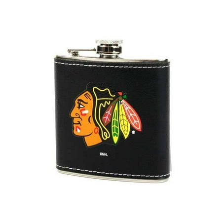

Boelter NHL Chicago Blackhawks Stainless Steel Leather Wrapped Flask