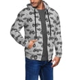 thumbnail image 2 of Goofa Gray Tractor Pattern Mens Full-zip Hoodie, Zip-up Pullover Hooded Sweatshirt, Kangaroo Pocket Hoodie Ideal for Daily Wear, Travel, and Home-, 2 of 5