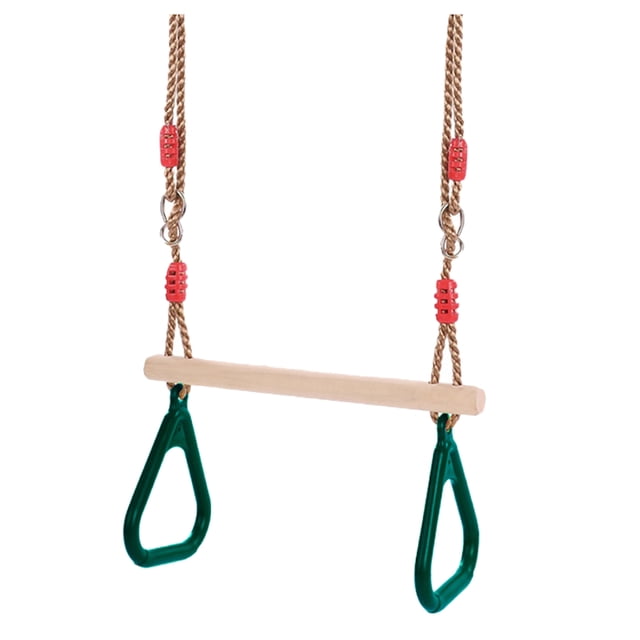 Columpio de trapecio con anillos de plástico para gimnasio interiores Verde Sunnimix Juguetes para columpios al aire libre