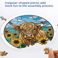 thumbnail image 6 of Acrylic Puzzle Suncatcher Window Hanging, 7.5" Stained Glass Style DIY Puzzle Sun Catcher Decor Panel, Aesthetic Home Ornament Birthday Gift for Women Mom (Sunflowers & Highland Cow), 6 of 9