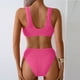 thumbnail image 4 of Traje de baño para mujer, moda, cómodo, color sólido, bikini, traje de baño de color liso para mujer, conjuntos de bikinis, trajes de baño para mujer, 4 of 9