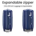 thumbnail image 2 of 4 Piece Expandable Lightweight Suitcase with 4 Double 360 Degrees Mute Spinner Wheels And PP Materials, TSA Approved Locks, Hard Shell Lightweight Travel Bag Collection, Navy Blue(14/20/24/28), 2 of 9