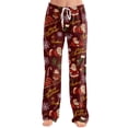 thumbnail image 2 of UDAUDU Christmas Pajamas Pants for Women Soft Cute Print Lounge Pants Drawstring Stretch Loose Fit Fall Pajama Pants 2XL, 2 of 6