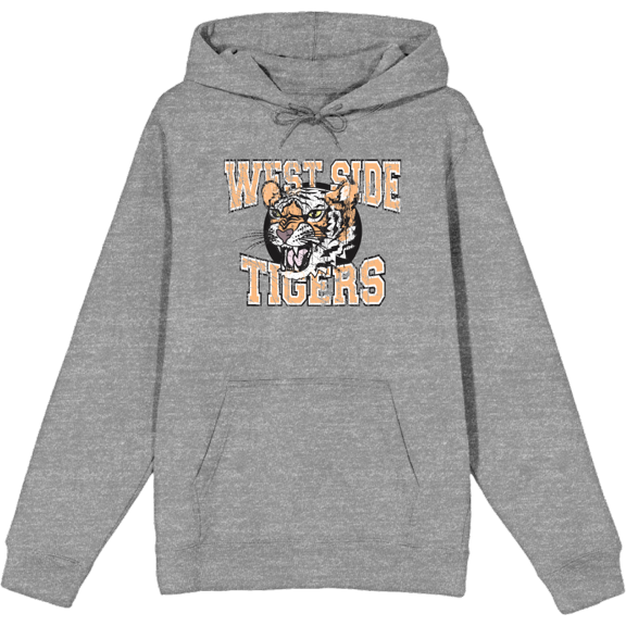 Vintage Sport West Side Tigers Adult Heather Gray Long Sleeve Hoodie-Medium