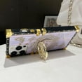 thumbnail image 2 of for iPhone 16 Plus Cute Case with Kickstand, Woman Girly Luxury Glitter Butterfly Foldable Stand Shockproof Reflective Marble Shell Floral Pattern Flexible Cover for iPhone 16 Plus (Purple), 2 of 13