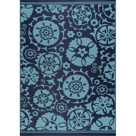 Tayse Sunset Area Rug SUN1502 Transitional Navy Bulbs Scrolls 8' 10" x 11' 10" Rectangle