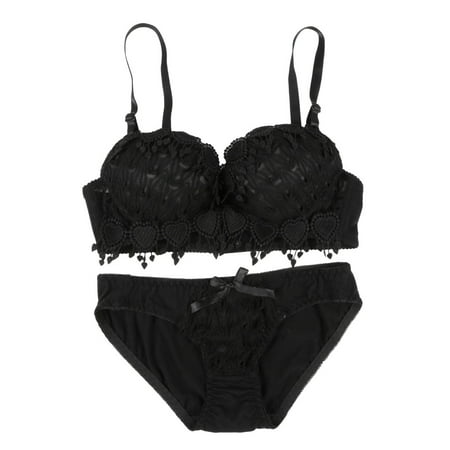 Women Underwear Lingerie Corset Push Up Bra Set Girl Floral Lace Underwear Set Underwire Brassiere Outfit