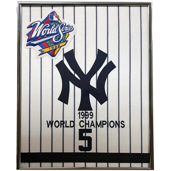 Athlon CTBL-037156 12 x 15 in. MLB 1999 York Yankees Team Uniform Logos Jersey - Custom Framing
