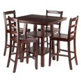 thumbnail image 1 of Winsome Orlando 5-Piece Set High Table, 2 Shelves with 4 Ladder Back Stools -94542, 1 of 9