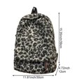 thumbnail image 2 of Hsqqdc Vintage Plush Leopard Print Backpack Y2K Large Capacity Shoulder Bag, 2 of 7