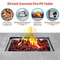 thumbnail image 4 of SereneLife Propane Gas Fire Pit Table - 40,000 BTU Square Outdoor Firepit with Cover, Lava Rock, and Adjustable Flame Height, 4 of 5