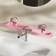 thumbnail image 1 of Estante de baño esquinero con ventosas | Estante de ducha de pared | Diseño de drenaje hueco | Plegable para lavabo y encimera | Rosa o blanco, 1 of 6