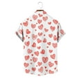 thumbnail image 6 of Men's Valentine Print Shirt Collared Short Sleeve Button Down Top Watermelon Red L, 6 of 6