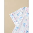 thumbnail image 6 of WIBACKER S-2XL Womens Pajamas Set Short Sleeve Button Down 2 Piece Bowknot Loungewear Sets Tops and Shorts Sleepwear, 6 of 10