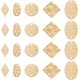 thumbnail image 1 of 60 piezas de 5 estilos de conectores planos geométricos de latón con 2 agujeros para collares, pulseras y bisutería. Agujero: 1,2-1,8 mm., 1 of 5