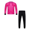 thumbnail image 4 of Haitryli Kids Boys Football Training Suit Padded Soccer Jersey Goalie Top And Leggings Goalkeeper Kit Hot Pink 24-XXS, 4 of 7