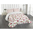 thumbnail image 3 of Ambesonne Ladybugs Quilted Bedspread Set 3 Pcs, Doodle Cartoon, King Size, Multicolor, 3 of 5