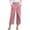 Pink, variant on VBVC Women's Wrap Front Capri Pants,High Waist Wide Leg Cropped Trousers For Women,Ladies Elegant Office Workwear Culottes with Pockets,Army Green,S-2XL