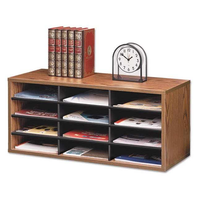 Particle Board Desktop Sorter, 12 Section, 29 X 11 7/8 X 12 15/16