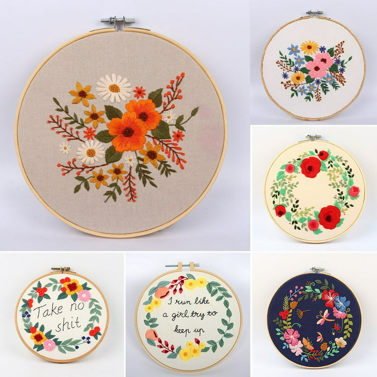 CaptainCrafts Cross Stitch Kits For Adults Beginner Embroidery Kit Set DIY  DMC Needlework Simple Home Decor Needlework Handmade Flowers