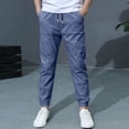 thumbnail image 5 of Gubotare Boy Dress Pants Boys Chino Pants School Uniform Stretch Straight Fit Flat Front & Comfortable Waistband Youth Trousers Size 10-11 (Dark Blue,10-11 Years), 5 of 8