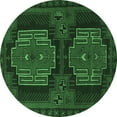 thumbnail image 1 of Ahgly Company Indoor Round Persian Emerald Green Traditional Area Rugs, 7' Round, 1 of 4