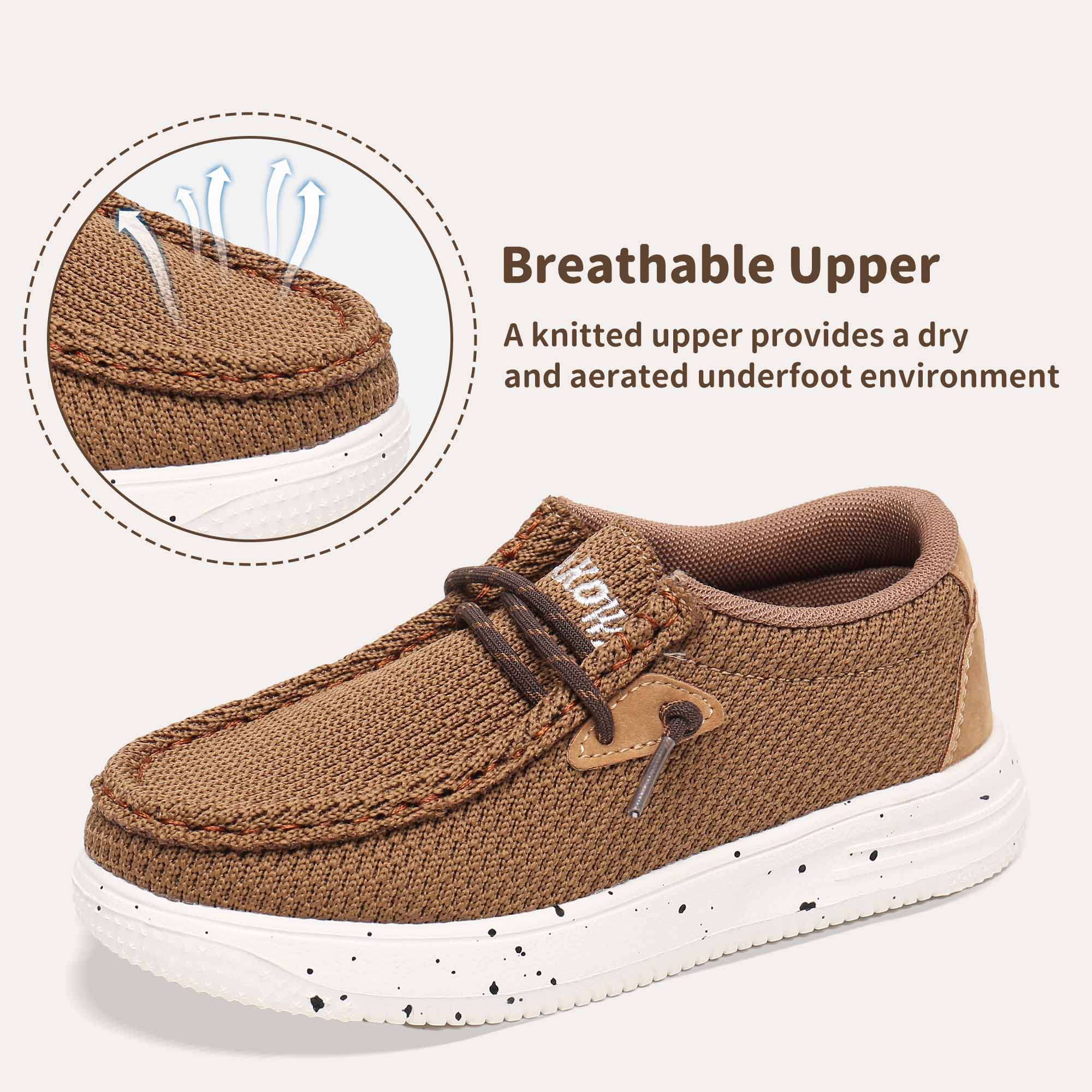 Apakowa Kids Slip-On Casual Loafers, Brown photo 6