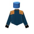 thumbnail image 4 of iiniim Kids Girls Long Sleeve Fringe Jacket Coat with Hat Band Team Uniform Party Performance Peacock 16, 4 of 7
