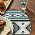 thumbnail image 4 of Round Placemats Set of 4 Turquoise Boho Aztec Place Mats Washable Woven Placemat Southwest Tribal Geometric Circle Braided Table Mat for Kitchen Dining Table Party Home Decor 15 Inch, 4 of 8