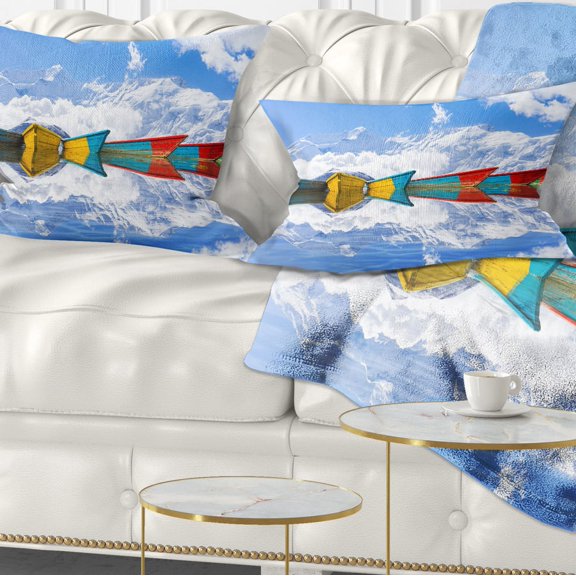 Designart Moving Colorful Boats in Lake - Boat Throw Pillow - 12x20