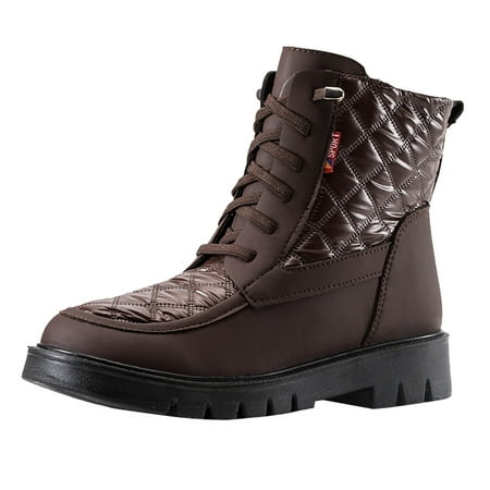 

Women Walking Shoes Women Snow Boots Autumn And Winter Fashion And Comfortable Round Toe Thickened Warm Non Slip Waterproof Snow Boots for Women cloth Brown