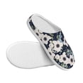 thumbnail image 3 of Fotbe Floral Flowers Blue Pattern Women's Fuzzy Curly Fur Memory Foam Loafer Slippers Indoor Outdoor Slippers Winter Home Shoes-44/45, 3 of 7