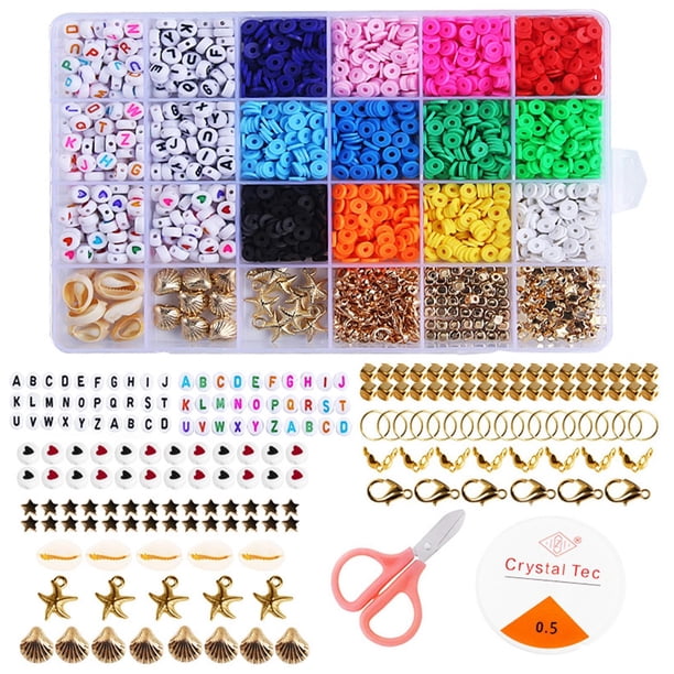 3006 Abalorios Planos de Arcilla Polimérica, Redondas para Joyas, Pulseras, Collares, Abalorios, Búsqueda de Suministros para Manualidad Sunnimix Cuentas espaciadoras de arcilla polimérica