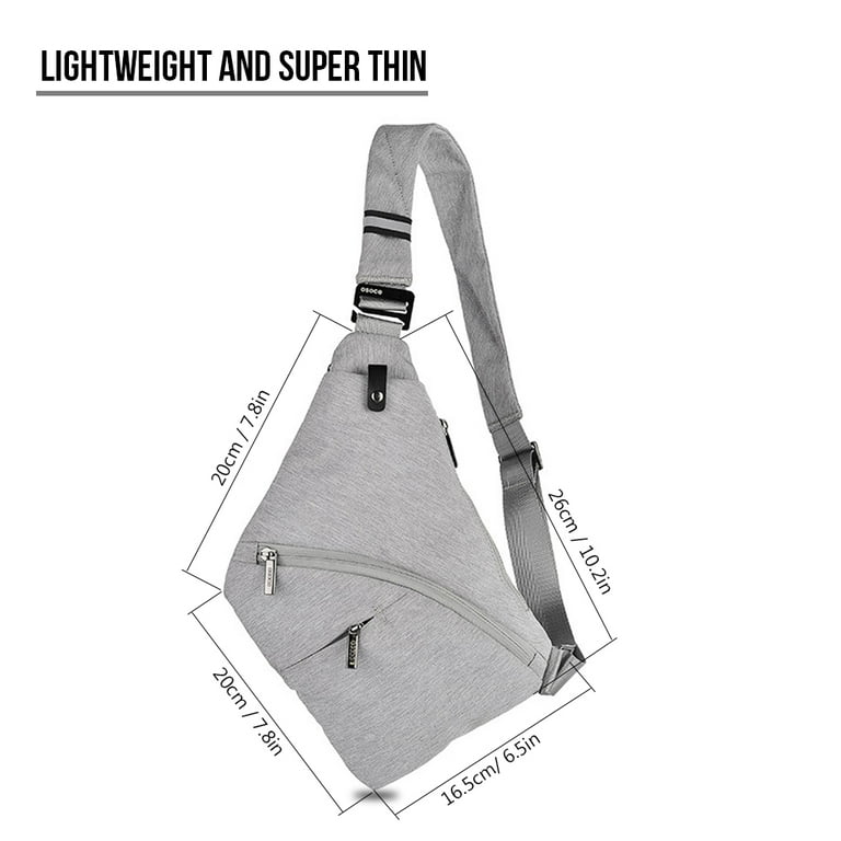 Sling Bag Male Front Cross Body Bag Anti-theft Safety Chest Pocket Pouch  Shoulder Bag for Men