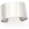 thumbnail image 2 of Silver Wide Grooved Cuff Bangle for Women Lady Stainless Steel Shiny Punk Bracelet, 2 of 4