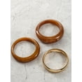 thumbnail image 4 of Time and Tru Women's Bangle Bracelet Set, 3 Piece, Gold-Tone and Brown, 4 of 4