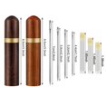 thumbnail image 4 of Estuche de madera para agujas de 2 piezas con 12 agujas colgantes con parte trasera dorada y agujas de costura de cuero de 4 ojales como se muestra, 4 of 5